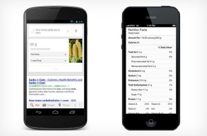 Google Adds Nutritional Information To Their Search Engine Results